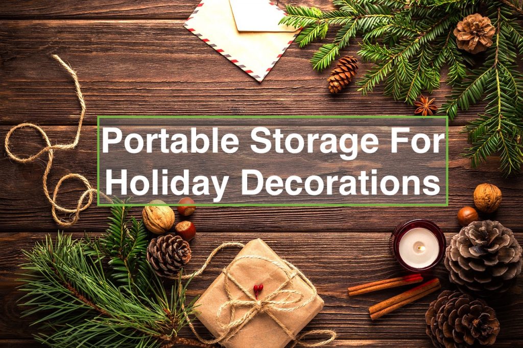christmas background for portable storage for holiday decorations