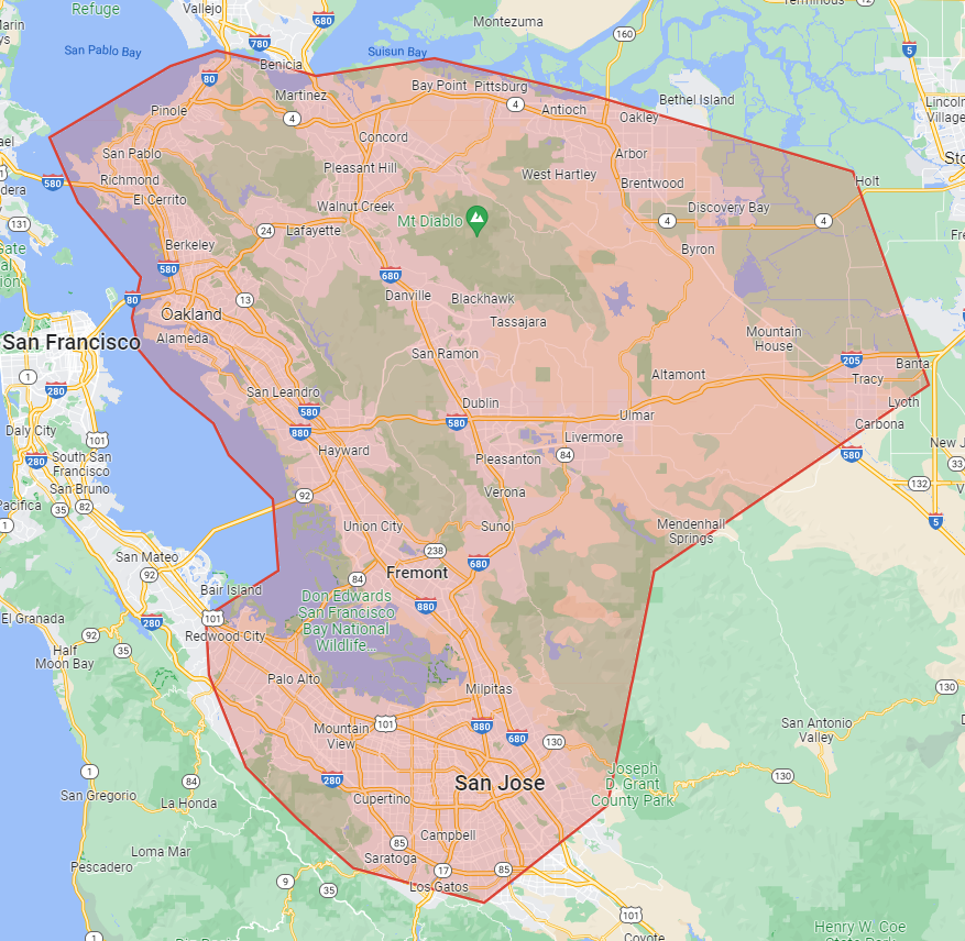 UNITS East Bay Service Area Map