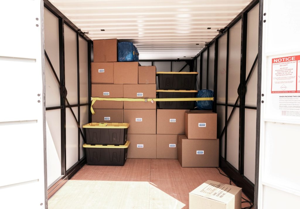 image of the inside of a container filled with boxes